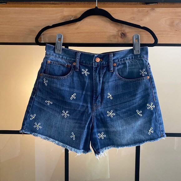 Madewell The Perfect Jean Short Daisy Embroidered Edition Size 28 - Picture 3 of 4
